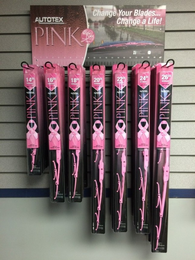 Pink wiper blades at Convoy Auto Repair